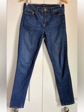 Gap True Skinny Jeans Women Size 29 8R Stretch Mid Rise Blue Denim